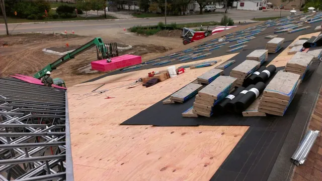 Commercial building with new roof by DFC Roofing