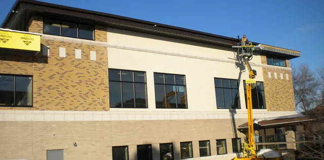 Single-ply commercial roof membrane installed by DFC Roofing